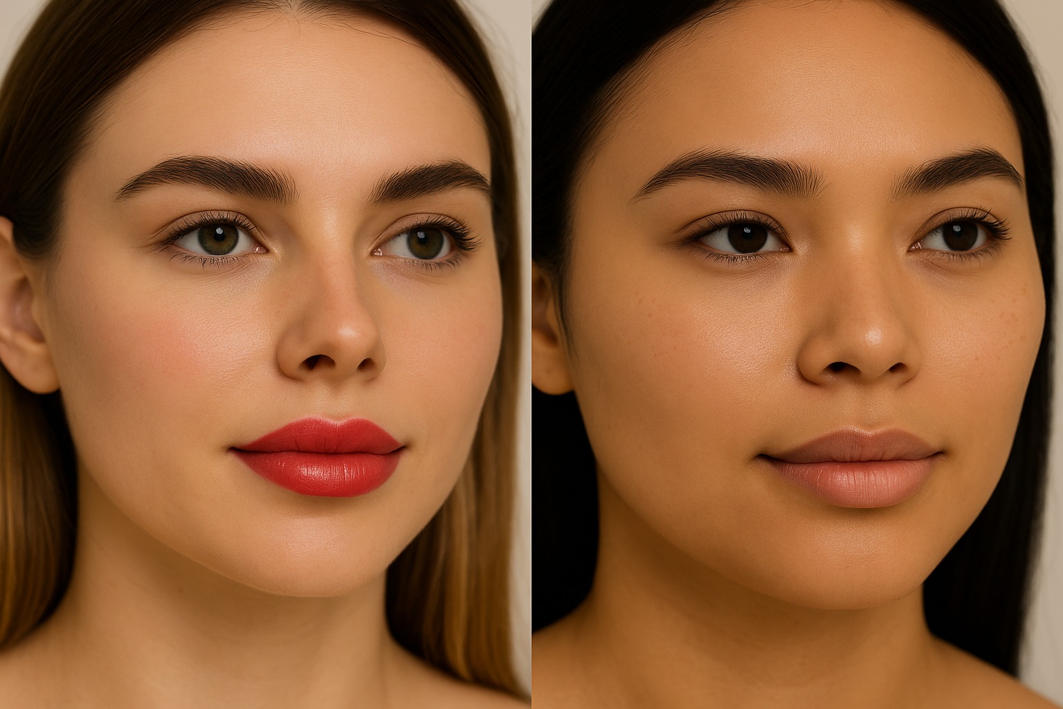 Experienced technician performing lip neutralization treatment at BellaPharma Beauty Salon in Al Barsha, Dubai, for dark and discolored lips.