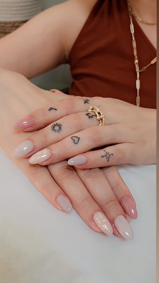 Finished neutral gloss manicure at BellaPharma