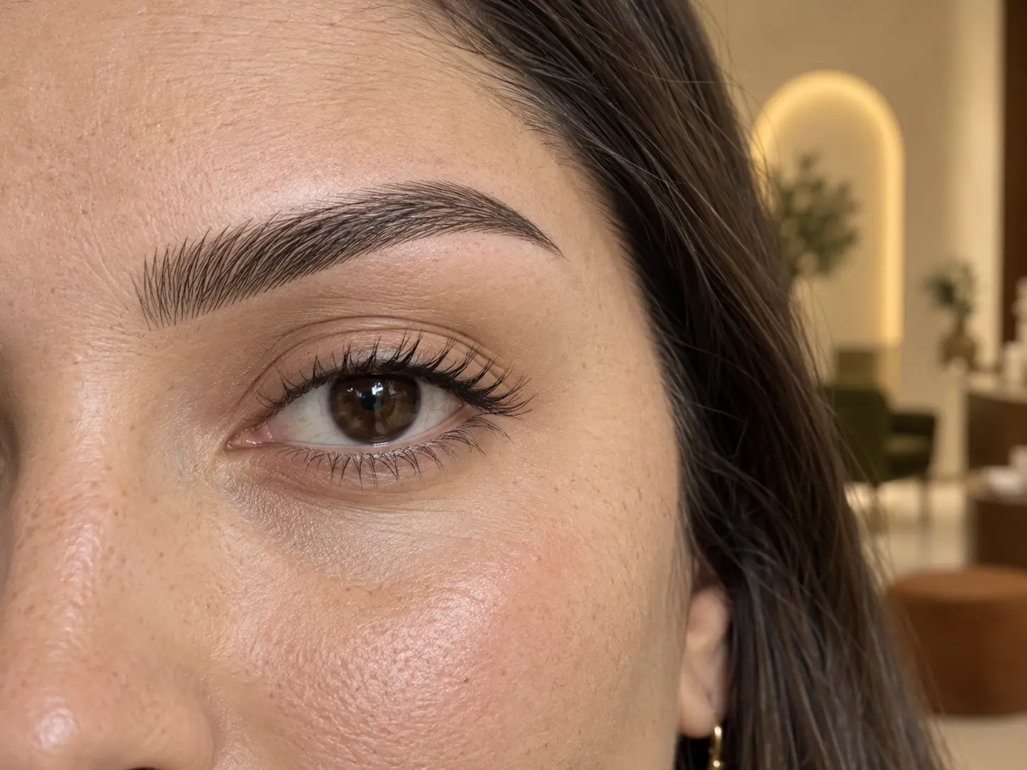 Semi-permanent brow result