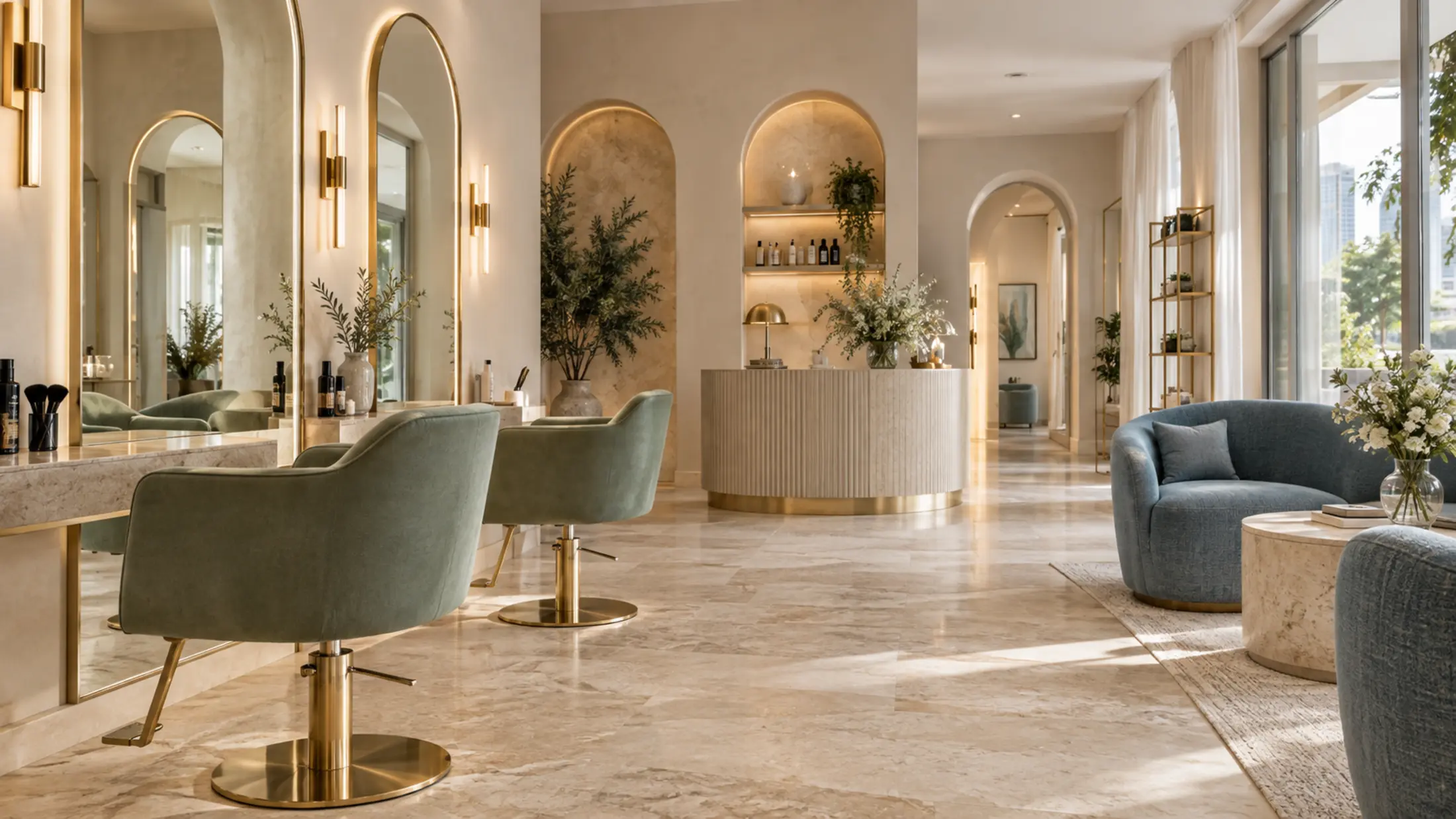 Illustrative private boutique salon interior
