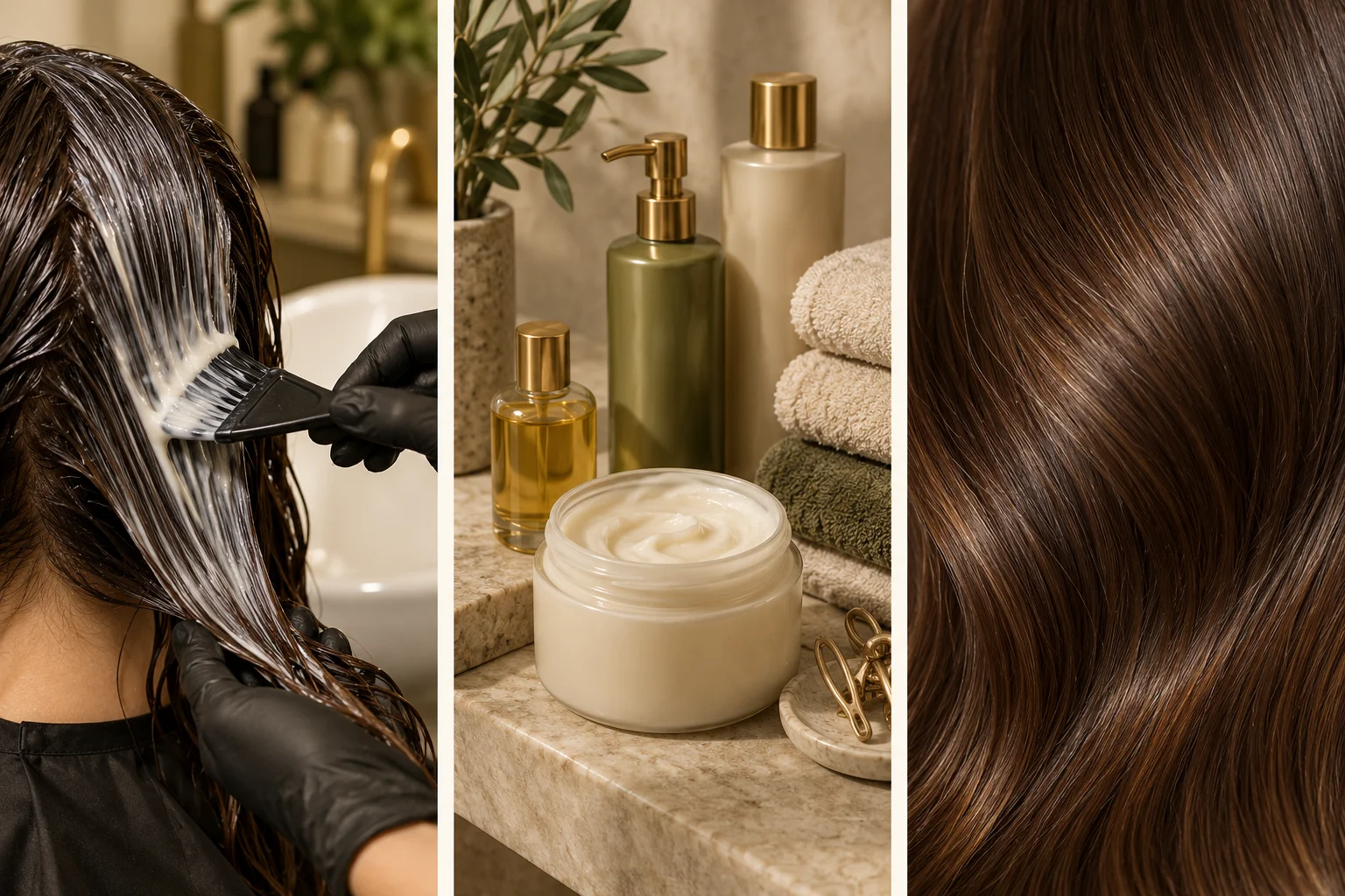 Conditioning treatment application, product textures and smooth hair detail