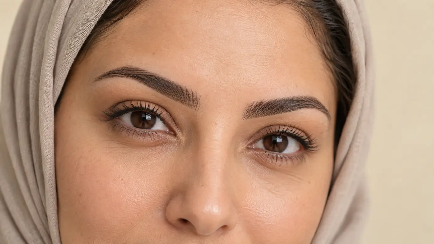 Fully healed natural-looking microbladed brows